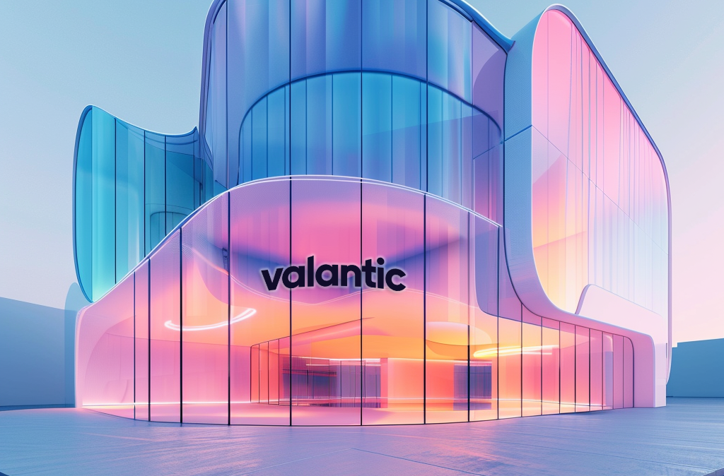 AI generated image of a futuristic valantic office building